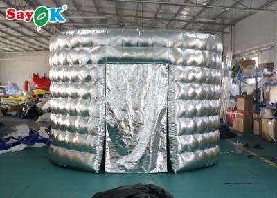 China Event Booth Displays External Silver / Black Oval Inflatable Picture Booth With Blower 3.3*2.5*2.4m for sale