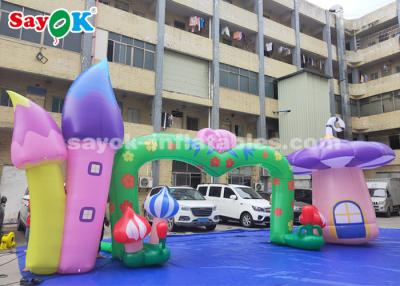 China Halloween Archway Inflatable Colorful Inflatable Arch With Mushroom And Flower For Amusement Park Theme Decoration for sale