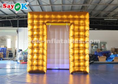 China Event Booth Displays 2.5M Golden Inflatable LED Air  Photo Booth With  Colored Lights SGS  ROHS for sale
