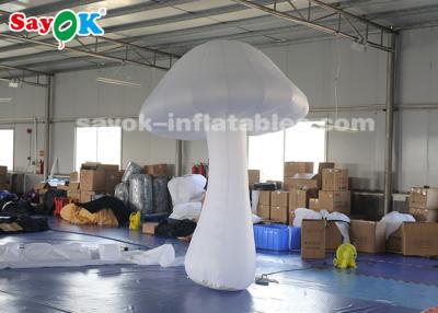 China 3 Meter White Inflatable Mushroom With Air Blower For Theme Park Decoration for sale
