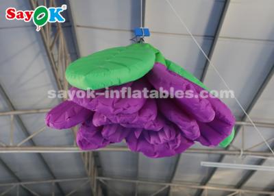 China Purple 2m Inflatable Lighting Decoration Hanging Rose Flower For Lobby Stage Decor for sale