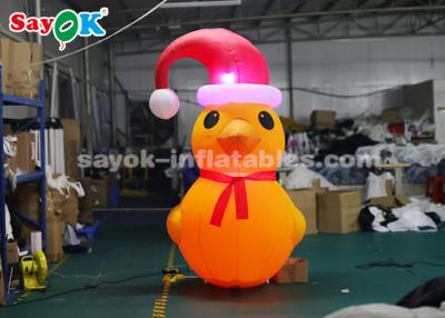 China Yellow 2m Inflatable Duck Model With Air Blower For Yard Christmas Decorations for sale