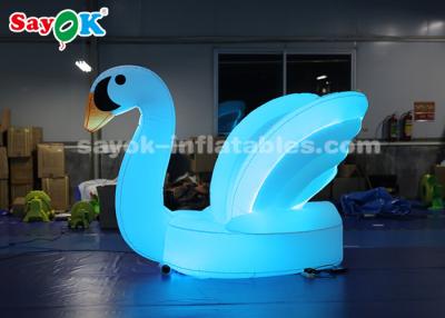 China Inflatable Yard Decorations Blue Inflatable Swan Model With Shoulder Strap To Carry For Stage Procession for sale