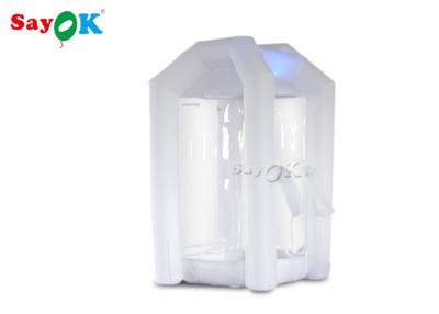 China 1.5*1.5*2.5m  Custom Inflatable Products White Inflatable Money Machine Booth For Business for sale