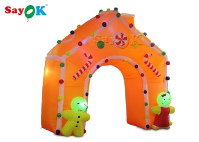 China Christmas Inflatable Archway Oxford Cloth LED Light Inflatable Arch Tent Colorful Christmas Decoration For Promotion for sale