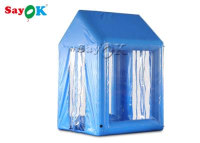 China 2x2x3M Blue PVC  Inflatable Medical Tent Human Atomization Disinfection Door Channel for sale