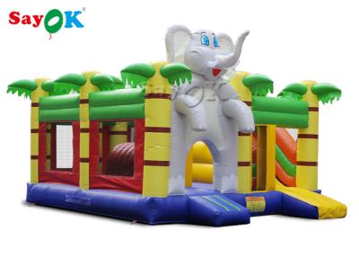 China Home Mini Elephant Cartoon Inflatable Bouncer Castle For Kids Party for sale