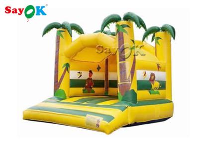 China Jungle Animal Theme Yellow Inflatable Bouncy Castle With Digital Printing for sale