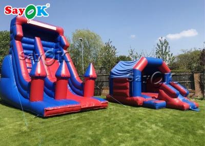 China Commercial Inflatable Bouncy Slides Custom Kids Inflatable Bounce House Blue And Purple Inflatable Jumping Bouncer for sale