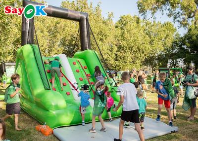China Commercial Inflatable Jumping Bouncer Motion Inflatable Obstacle Game Mini Green Inflatable Climbing Slide ROHS for sale