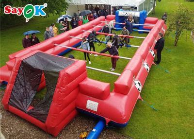 China Football Inflatable Games Indoor Inflatable Sports Games Human Foosball Court Red Inflatable Table Football Game Field for sale