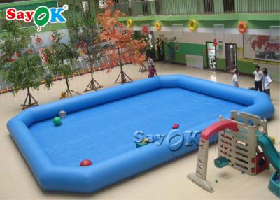 China Inflatable Swimming Pool Double - Stitched Blue Inflatable Pool Float For Commercial Water Park for sale