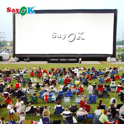 China Inflatable Video Screen Custom Open Air Fourfold Sewing Blow Up Cinema Screen for sale