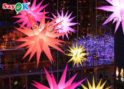 China 210T 1.5M Inflatable Lighting Decoration Colorful Hanging Star for sale