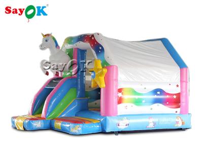 China 4.9x3.9x3.3 Pink Unicorn Inflatable Bounce Jumping House For Child for sale