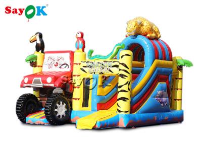 China Animals Combo Kids 5.5x5x4.4m Inflatable Bounce House With Slide for sale