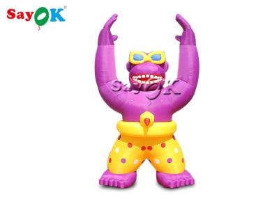 China Blow Up Cartoon Characters 6m Giant Pink Inflatable Gorilla Animal Model For Outdoor Advertising for sale