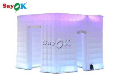 China Wedding Party 3x3x2.4mH  Inflatable Cube Photo Booth With LED Lights for sale