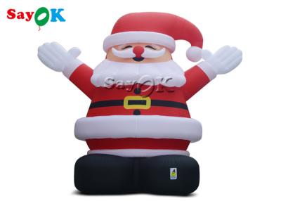 China 8m Weihnachten im Freien aufblasbare Santa Claus Wearing Red Hat zu verkaufen