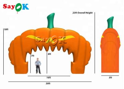 China Custom Inflatable Arch Orange Halloween Pumpkin Event Inflatable Arch For Supermarket for sale