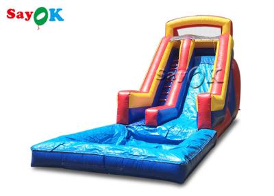 China Huge Outdoor Inflatable Water Slides 3x6.5x5.5m Family Double Lane Inflatable Bouncer Slide With Pool for sale