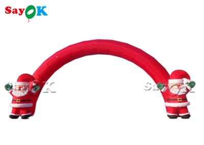 China Inflatable Christmas Archway Yard Decoration Inflatable Christmas Santa Arch For Entrance for sale