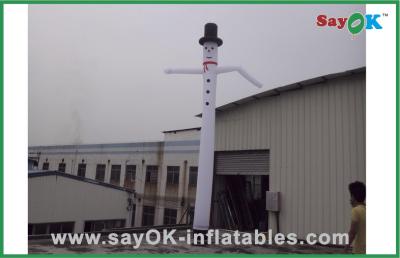 China Inflatable Floppy Man White Outdoor Advertising Inflatable Air Dancer With Hat H3m~H8m for sale
