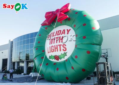 China ODM Green Inflatable Christmas Wreath For Outdoor Display for sale