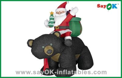 China Christmas Santa Snowman Inflatable Christmas Decoration With Gift And Black Bear for sale