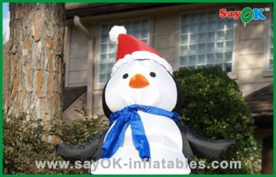 China Cute Christmas Santa Snowman Inflatable Holiday Decorations With Santa Hat for sale