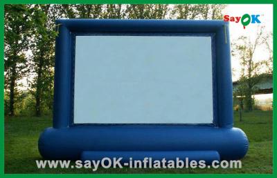 China Blue Large Inflatable Movie Screen Rental For Backyard Movie Theater for sale