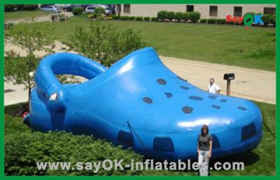 China Blue Giant Inflatable Shoe Polyester Cloth Inflatable Advertising Products for sale