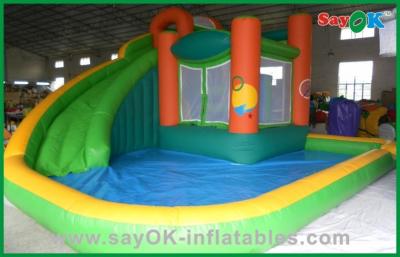 China Commercial Blow Up Slip N Slide Inflatable Bounce House With Water Slide , Air Blown Inflatables Small Inflatable Slide for sale