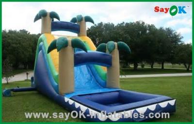 China Commercial Water Park Inflatable Bouncer Slide With Full Printing Inflatable Slip And Slide With Pool for sale