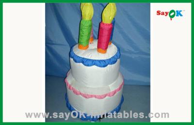China Backyard Party Cute PVC Plastic Inflatable Birthday Cake For Decorations for sale