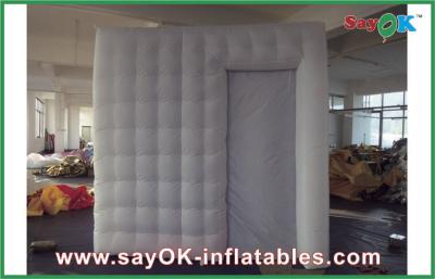 China Inflatable Party Decorations White Party Blow Up Photo Booth Tent LED Lighting With Door Curtain for sale