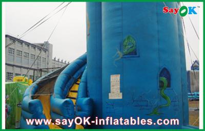 China Kundengebundenes blaues aufblasbares Schlag-Haus PVCs/aufblasbares Dia zu verkaufen