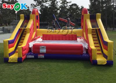 China Inflatable Gladiator Joust Children Toys PVC Inflatable Jousting Game With Climb Slide for sale