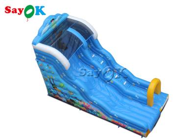China 9x4.5x6mH Blue Ocean Theme Inflatable Wave Water Slide With Octopus Arch for sale