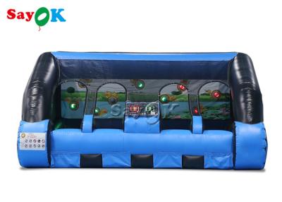 China 4.5x5x2.6mH Car Shape Inflatable IPS System Shooting Gallery Game Black And Blue for sale