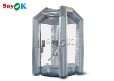 China 1.5m/5ft Silver Cube Inflatable Money Cash Booth Machine For Company Opening for sale