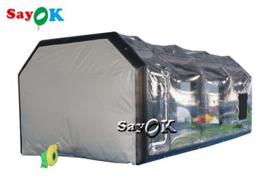 China Best Inflatable Tent 8x4x3mH Black Portable Inflatable Air Tent Airtight Car Spray Booth for sale