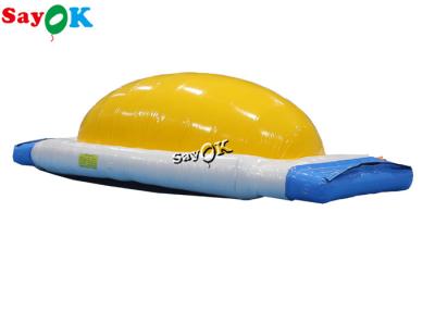 China Inflatable Water Balls Yellow White 0.9mm PVC Inflatable Water Toys Obstacle Course Jumping Bouncing Bed for sale