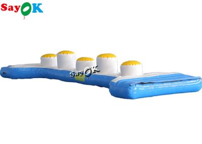 China Customized Large Inflatable Water Park Equipment Cylindrical Log Bridge Inflatable Water Toys For Lake for sale