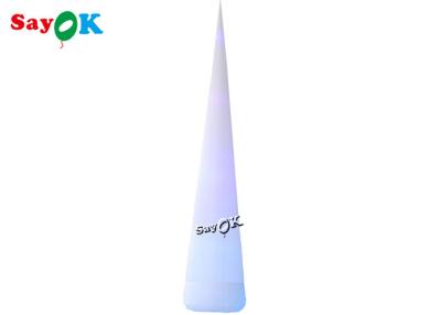 China 7m 23ft White Led Inflatable Traffic Cone With Colors Changing Lights for sale