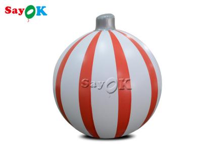 China 0.6m Red And White PVC Self Inflating Christmas Balloon Customized Store Decor for sale
