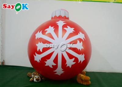 China 1.2m Red Inflatable Snowflake Ball Festival Christmas Yard Decoration for sale