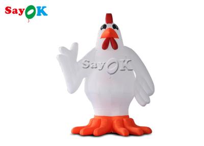 China Festival Party Decor White Inflatable Cartoon Characters 13ft Animal Chicken Rooster Model for sale