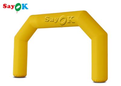 China Inflatable Start Finish Line Yellow Pvc Oxford Cloth Outdoor Inflatable Entrance Arch With Air Blower 6x0.8x3.5mH for sale