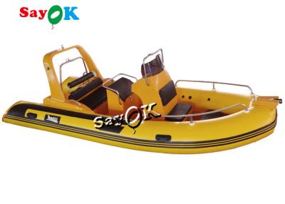 中国 二重深いVの外皮を採取するための黄色い1.2mmポリ塩化ビニールの膨脹可能なボート 販売のため